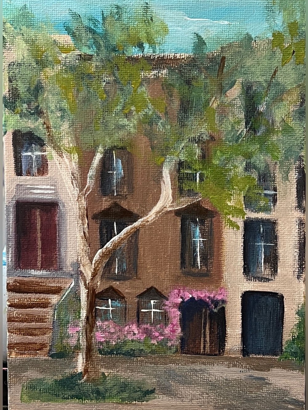 Original upper east side city scape painting wall art